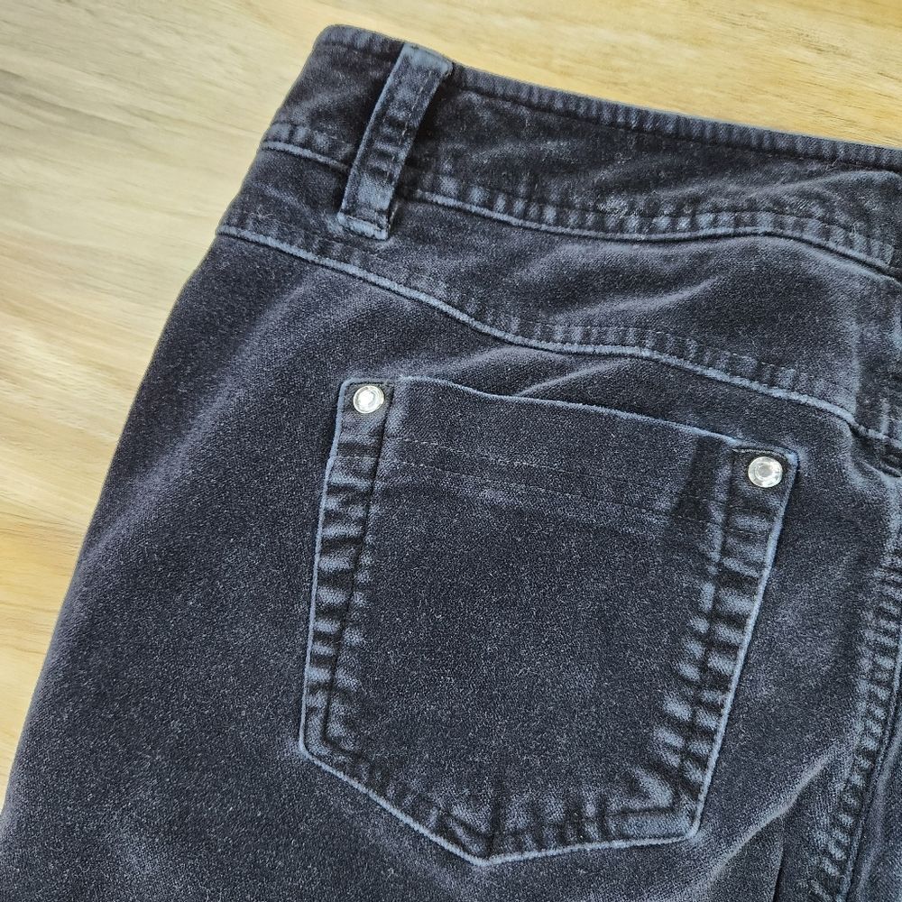 ☔️🔹️INC Bluish Black Velour Luxe Bootcut Pants Size 4/27 - Picture 10 of 13